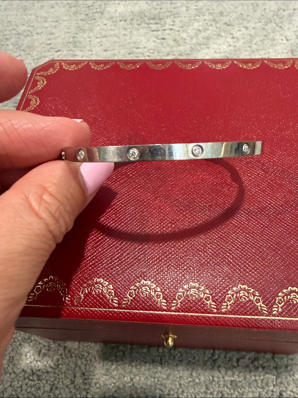 Cartier Love Bracelet Small White Gold 10 Diamond - Picture 2 of 11